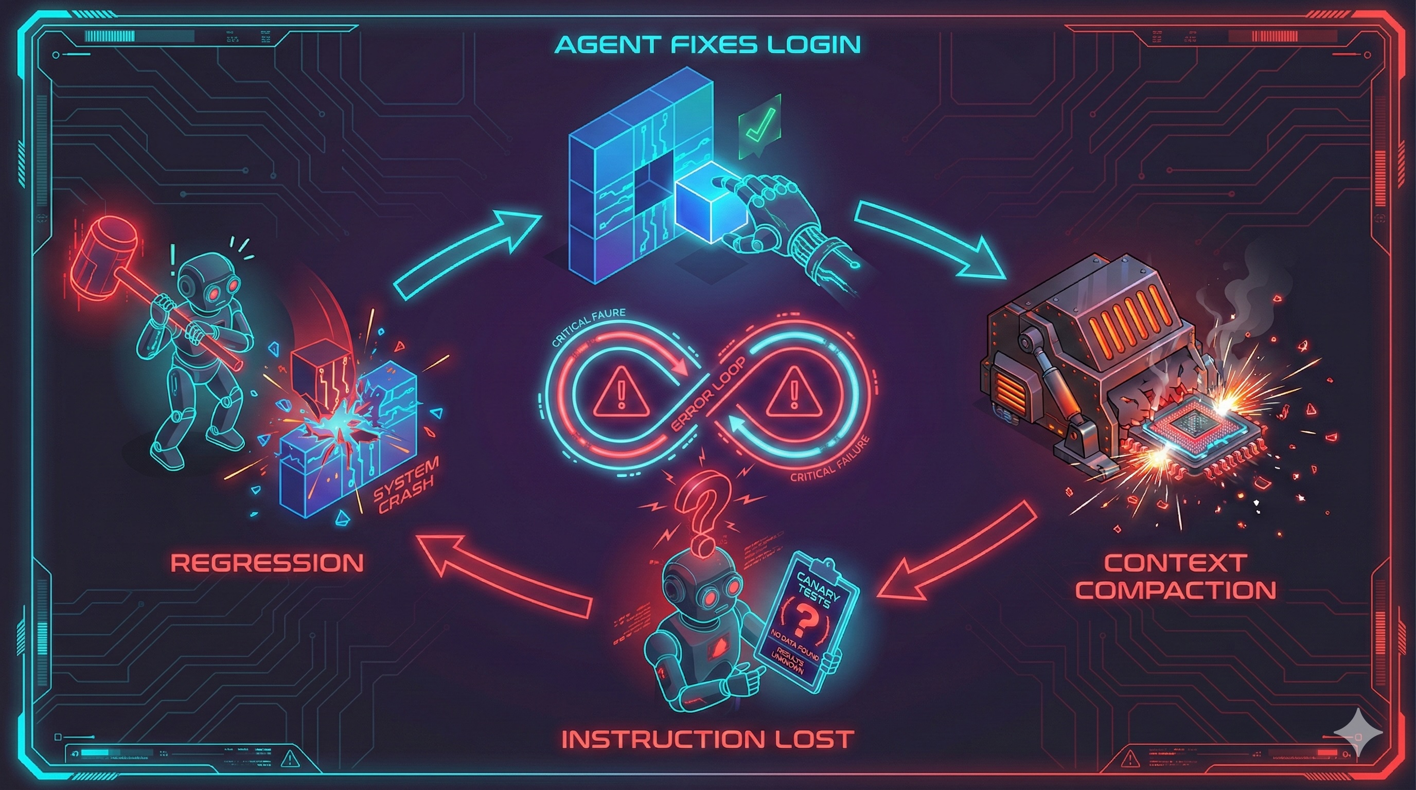 The infinite loop of agent amnesia: fix, compact, forget, regress, repeat